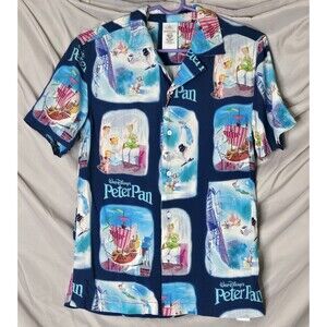 Disney Theme Park Peter Pan Button Down Shirt Size XS XSmall Tinkerbell